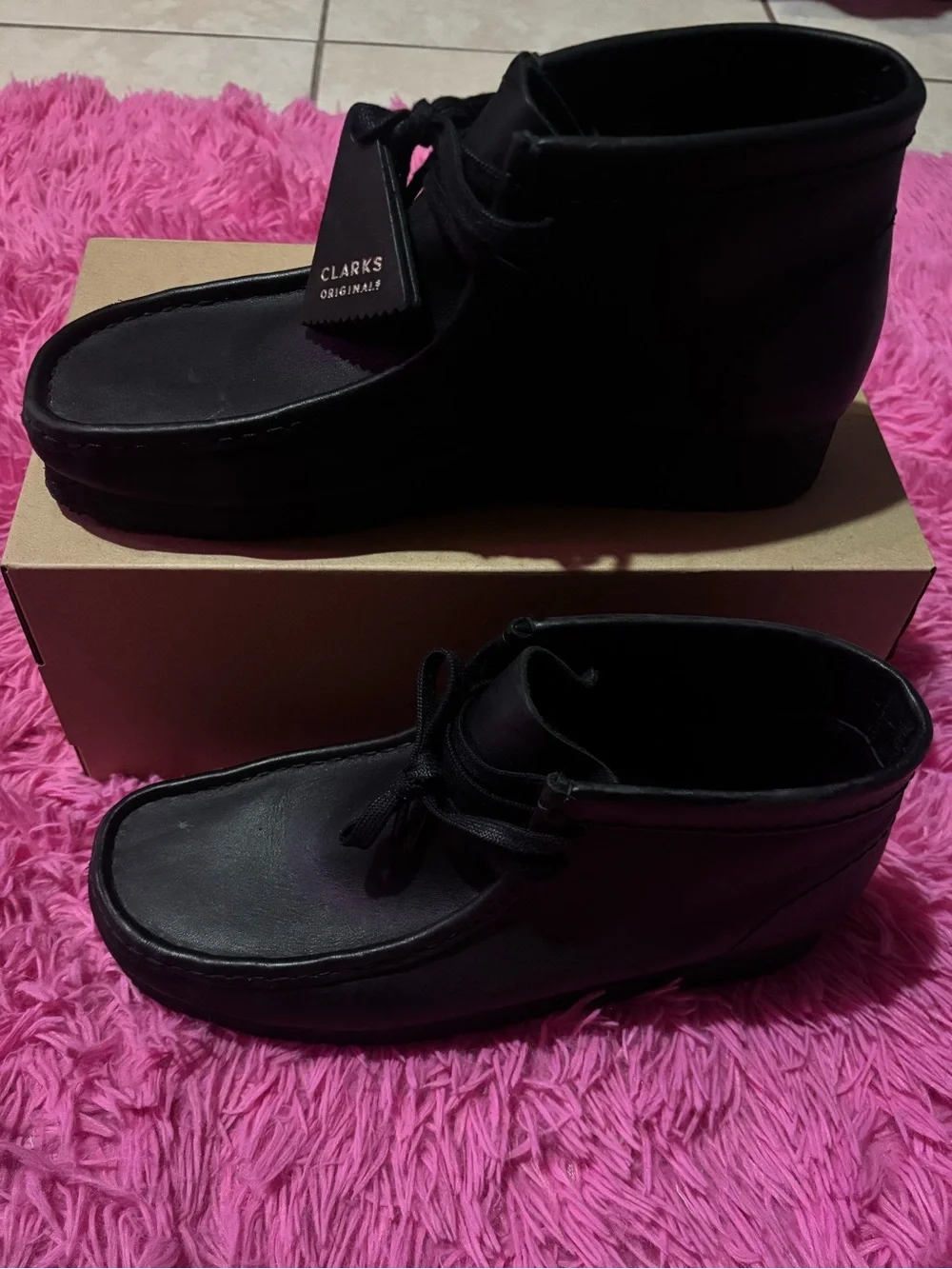 Clarks Wallabee EVO Chukka Boot - Black Leather/Size 9 1/2